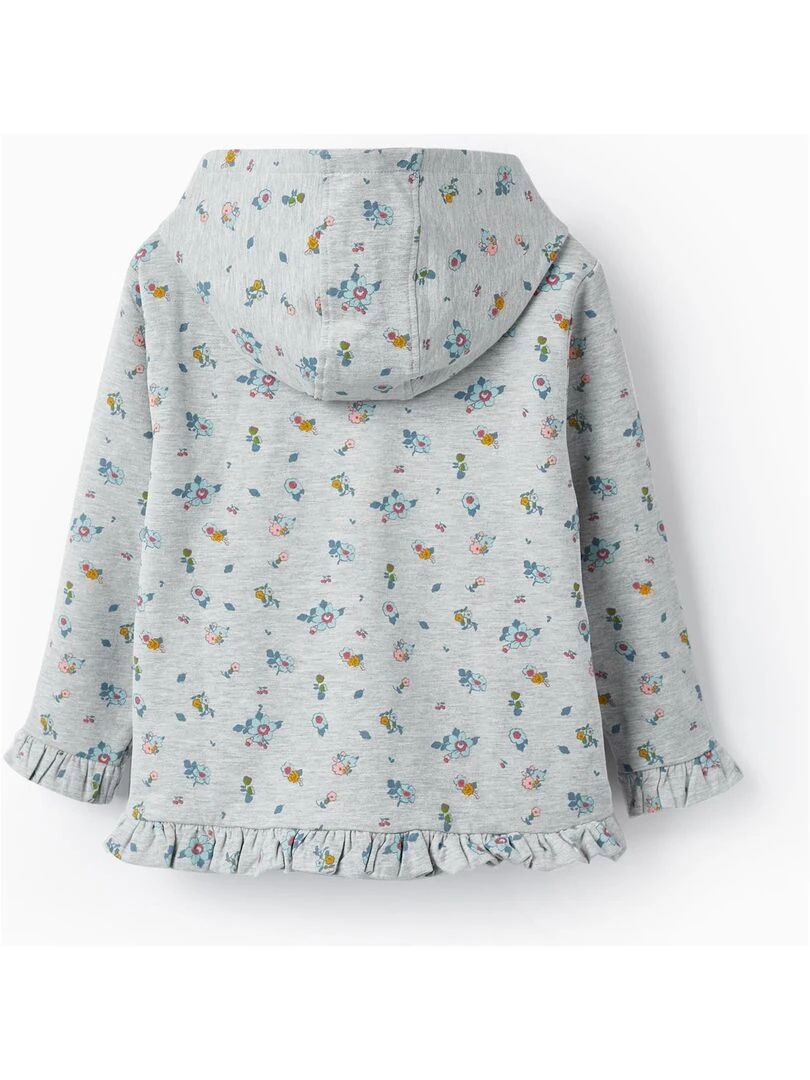 Veste à Capuche pour Fille 'Flowers' ROYALS OFF DUTY Gris clair