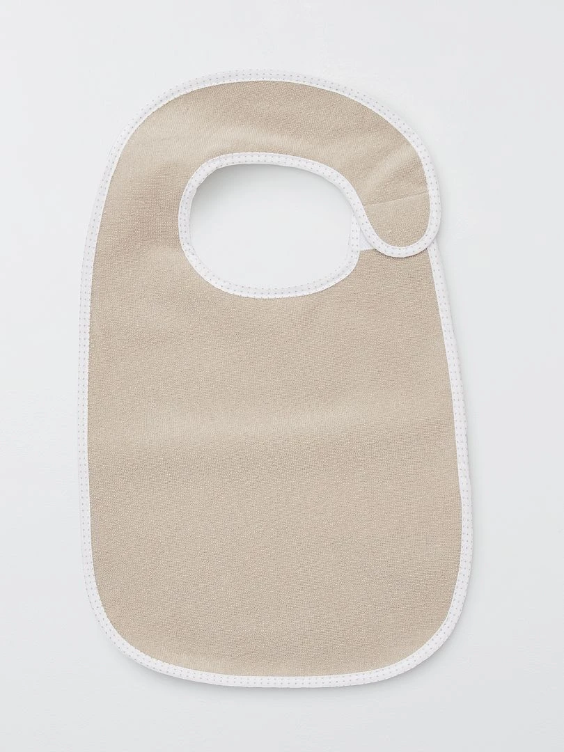 Le lot de 7 bavoirs éponge doublés   Marron/blanc