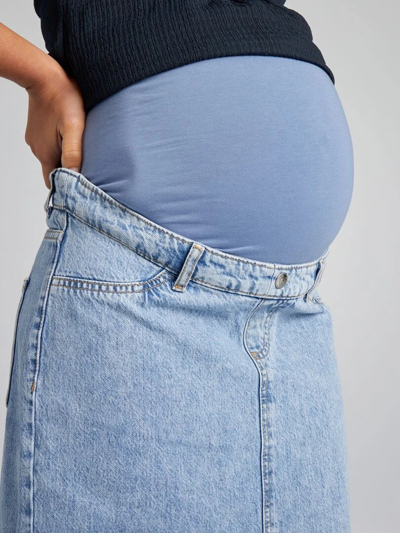 Jupe grossesse en denim   Bleu