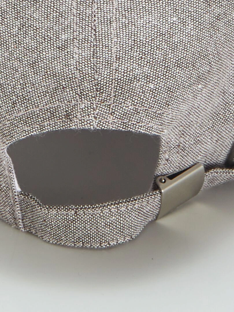 Casquette style baseball effet lin   Gris