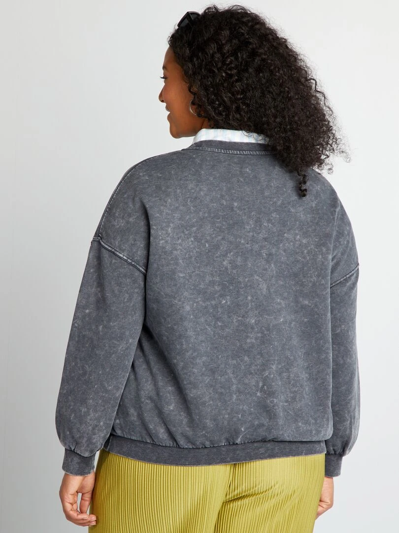 Sweat oversize effet délavé   Gris