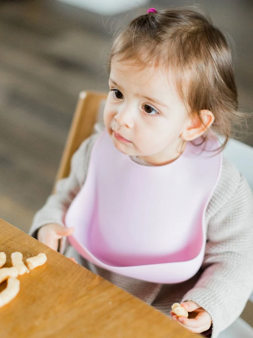 Bavoir bébé en silicone Rose pâle