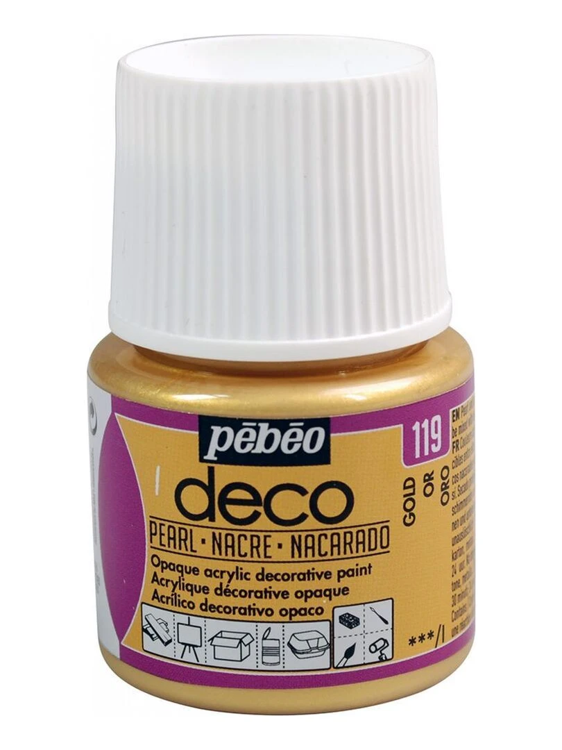 Peinture acrylique opaque nacrée   Or   45 ml   N/A