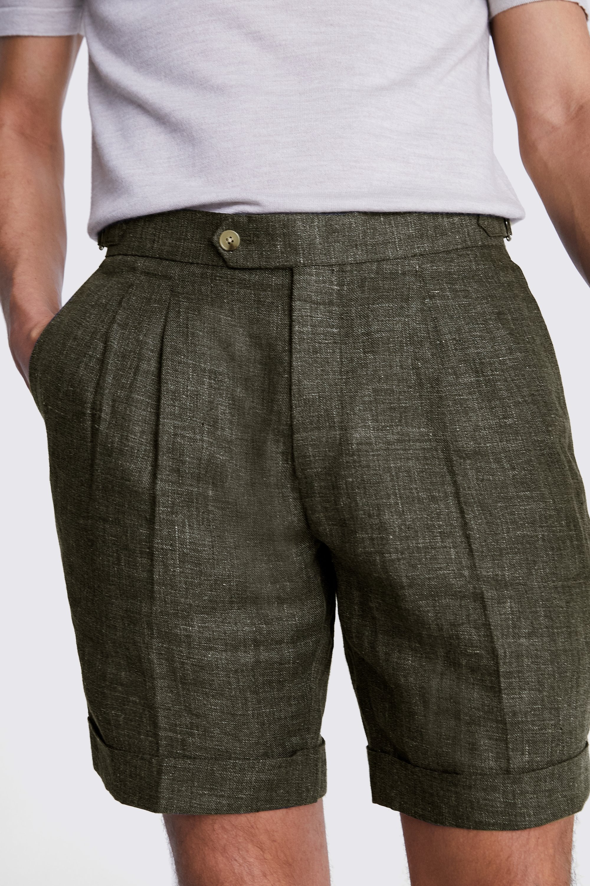 Light Grey Linen Shorts   Buy Online at Moss