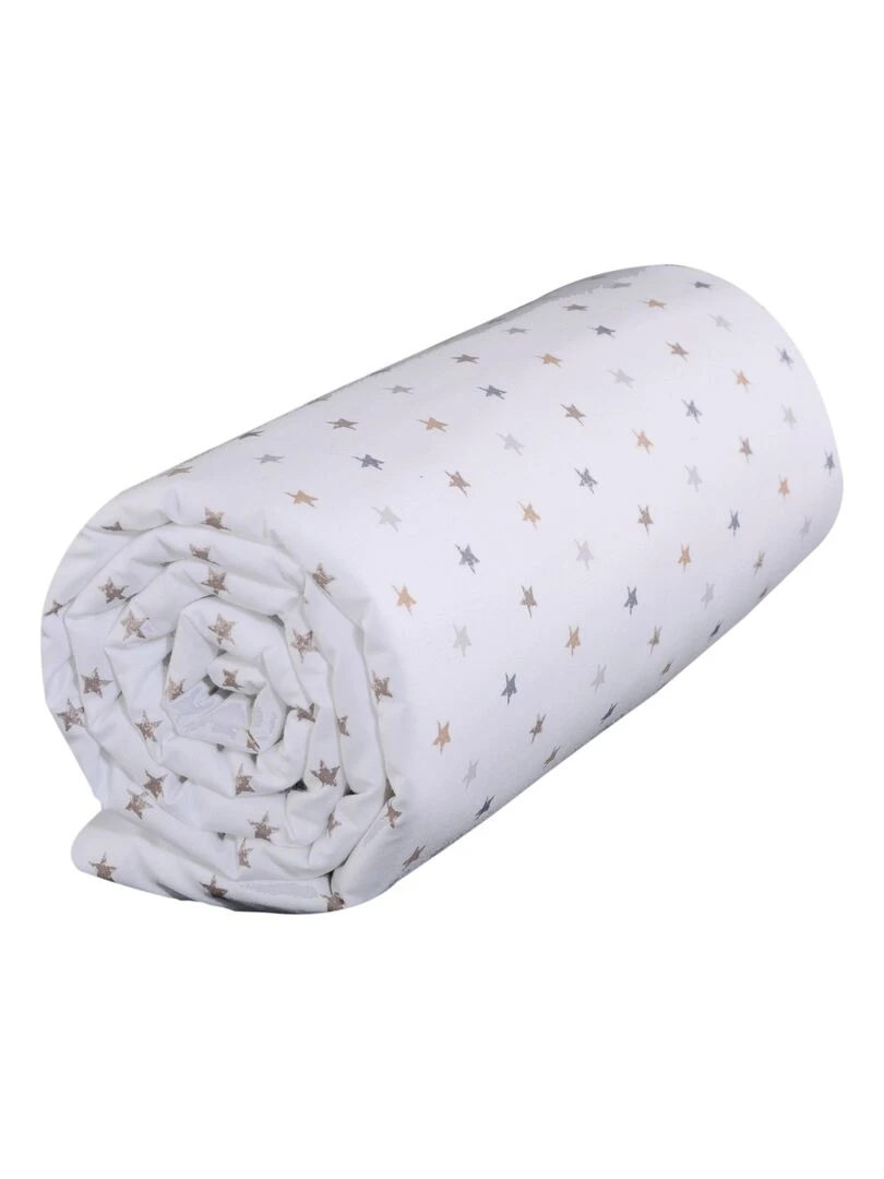 Drap dousse lit bébé 60x120 cm 100% coton Bio 'P'tit Basile' Multicolore
