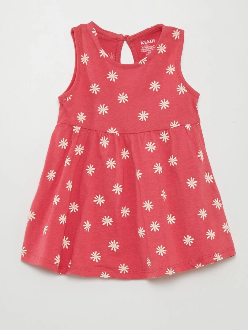 Robe sans manches à motif Rose