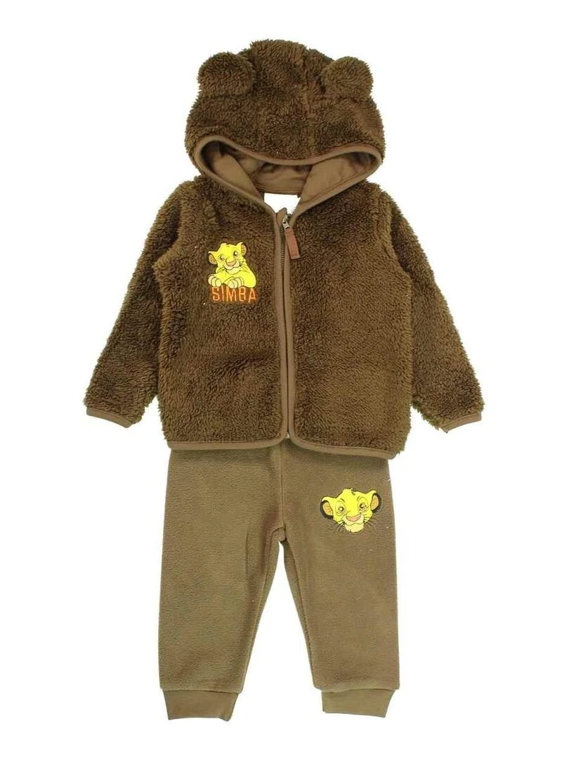 Disney Ensemble Veste pantalon bébé garçon Imprimé Le Roi Lion Marron