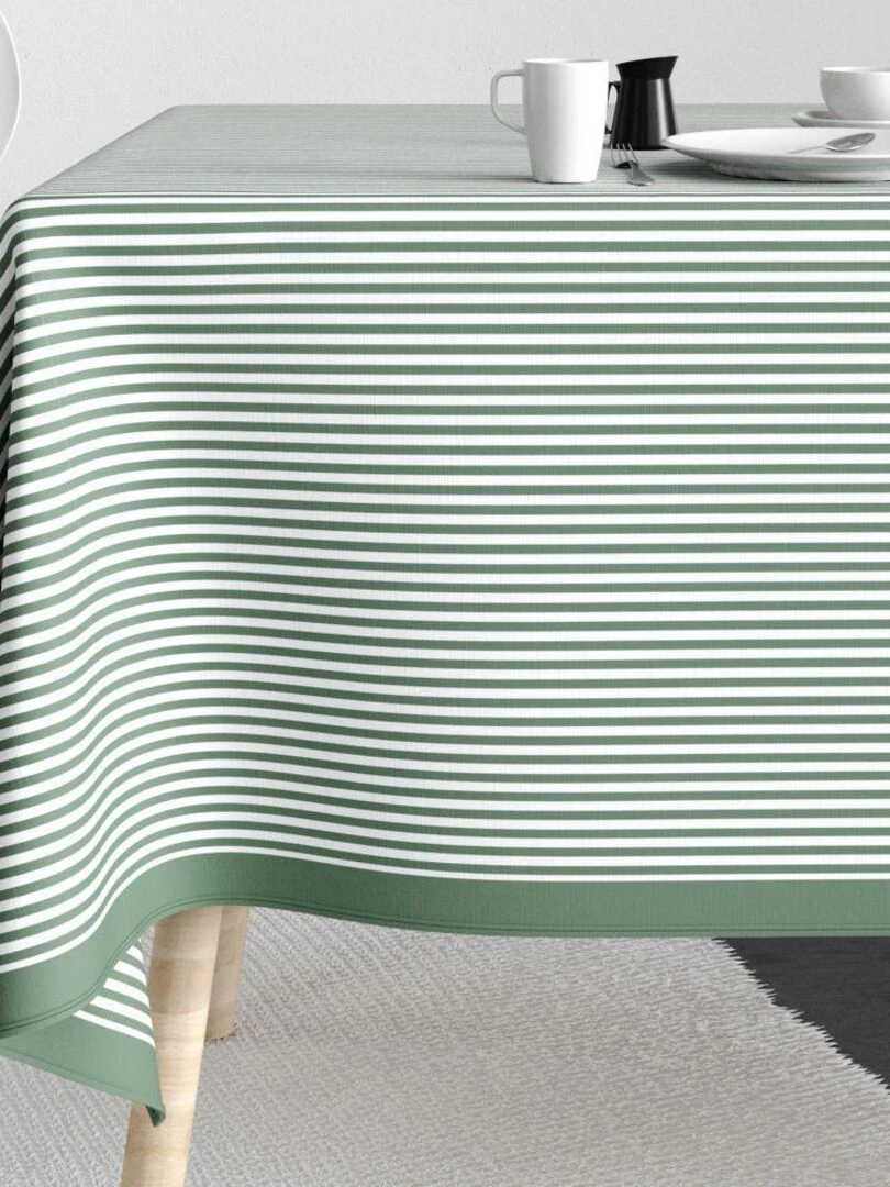 Nappe rectangulaire anti tache en Coton   Milleraie   Vert