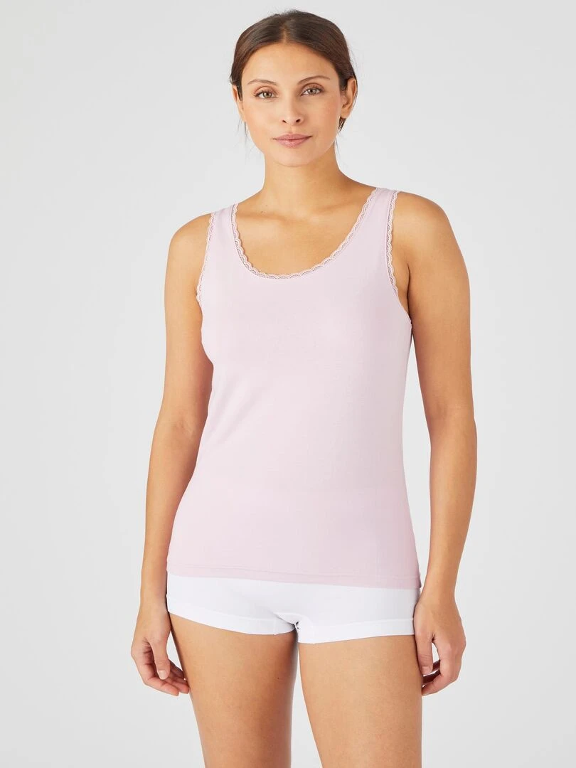 Débardeur Essential maille jersey extensible Damart Mauve lilas