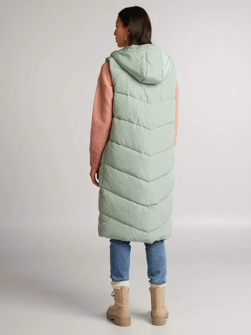 Doudoune sans manches à capuche   Vert