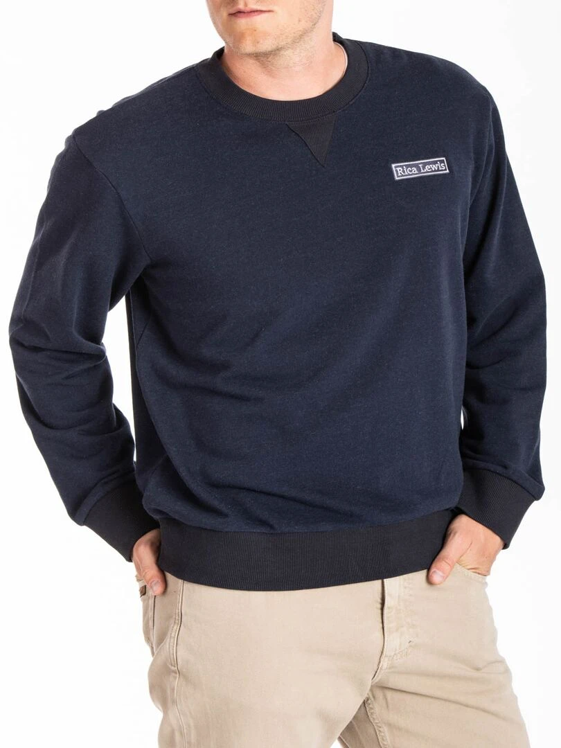 Sweat à col rond style denim MATTIA 'Rica Lewis' Bleu