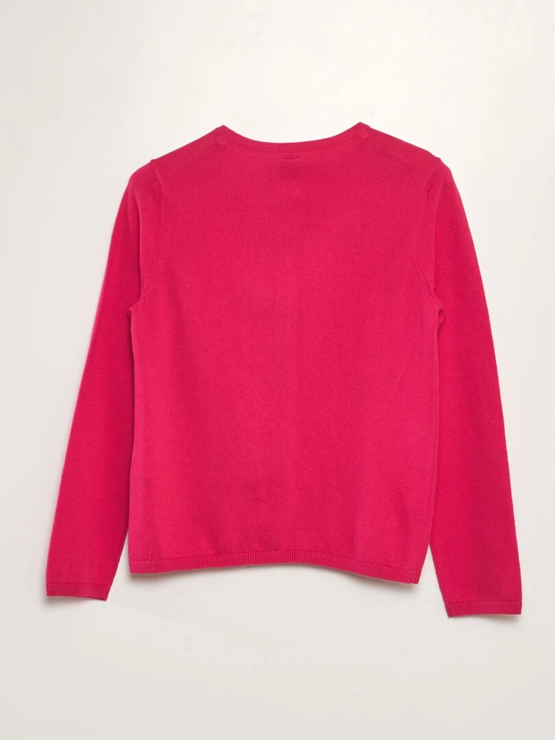 Gilet en maille fine Rose