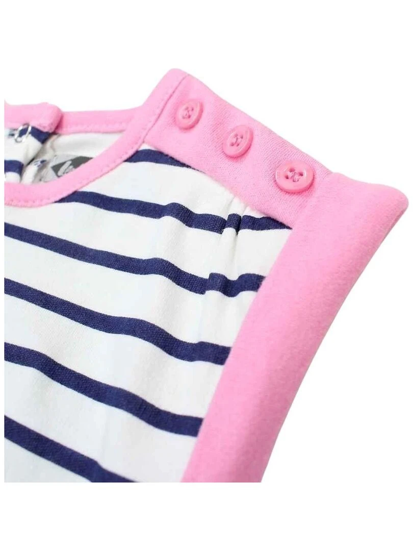 Lee Cooper   Combishort bébé fille imprimé logo en coton   Bleu