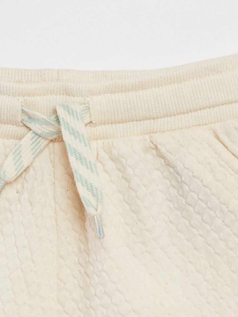 Short en jersey matelassé Blanc