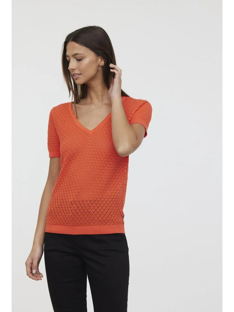 Lee Cooper   Pull manches courtes coton regular CABI   Orange