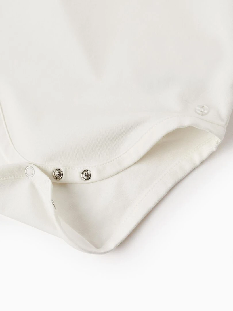 Body en coton avec volant pour bébé fille manches longues SPRING BEGINS   Blanc