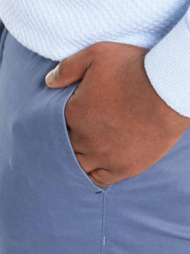 Chino slim en coton stretch   L30   bleu gris