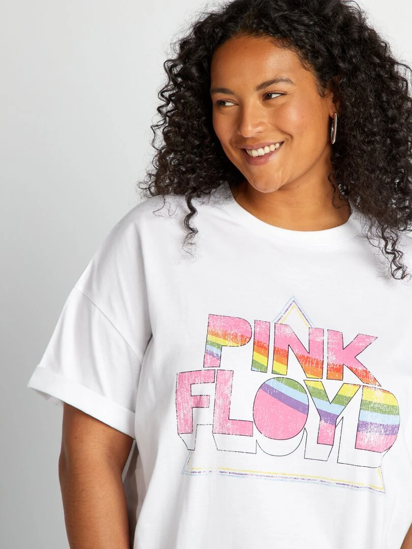 Tee shirt oversize 'Pink Floyd'   blanc