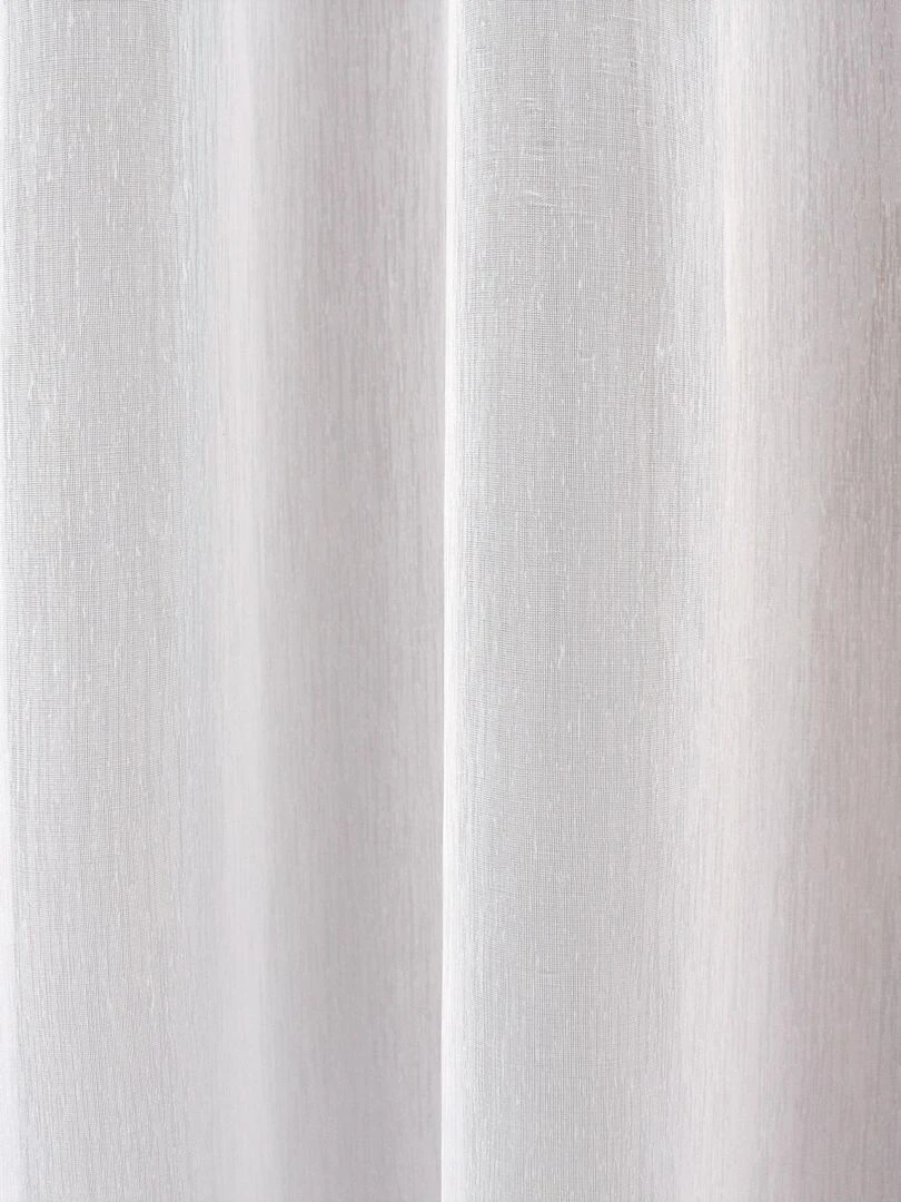 Paire de vitrages droits finition passe tringle   Blanc