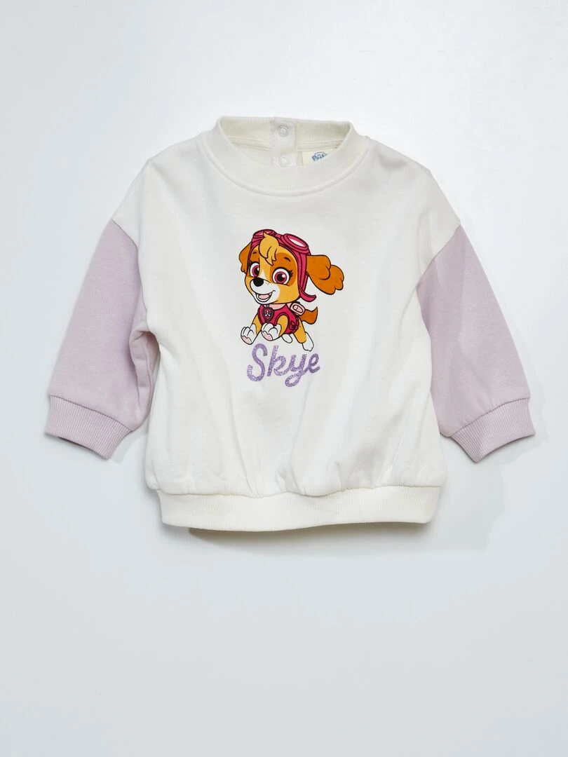 Sweat 'Pat'Patrouille' col rond blanc
