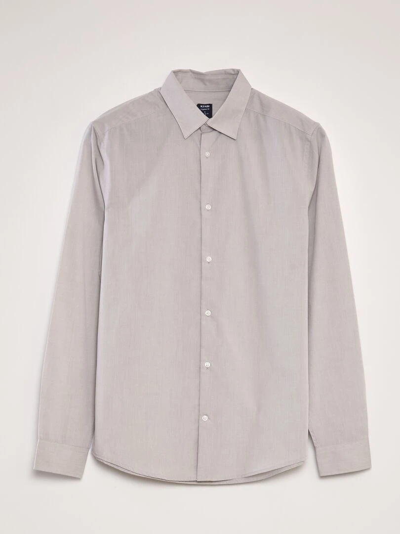 Chemise classique unie Gris