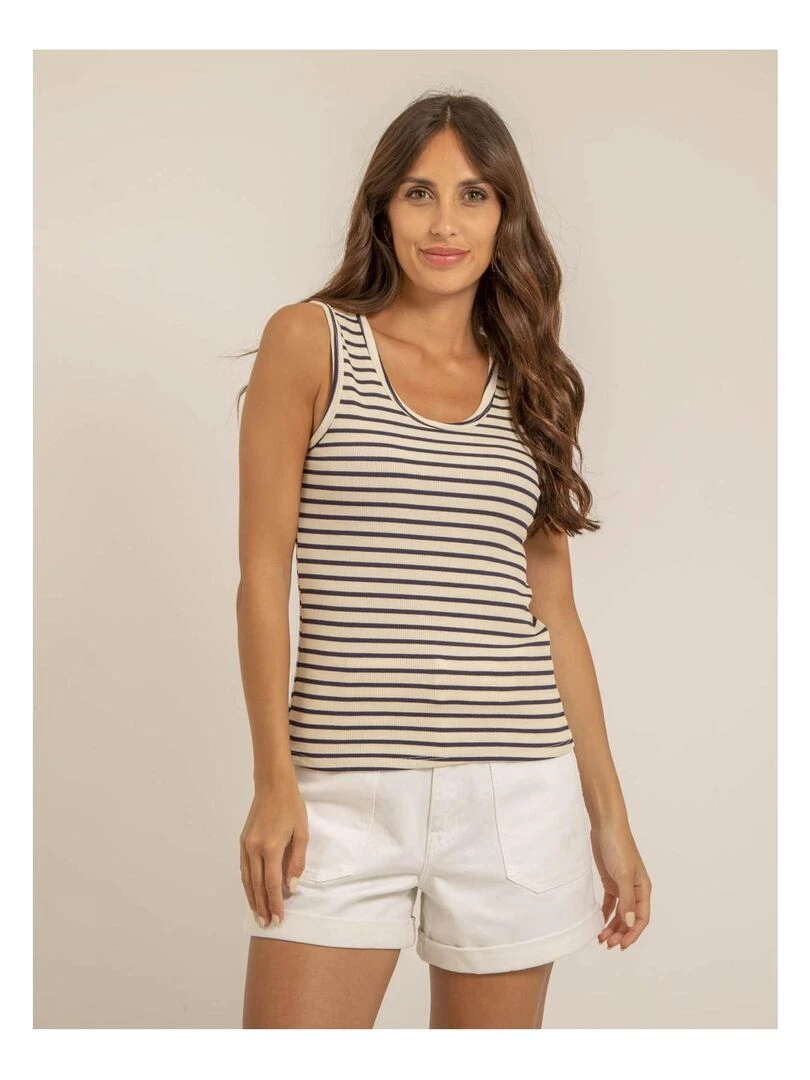 Débardeur rayures FORALIA Bleu marine
