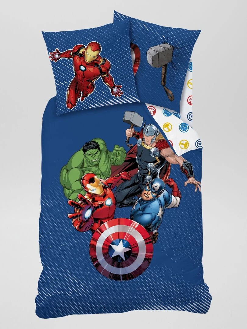 Parure de lit 'Avengers' 1 personne Bleu