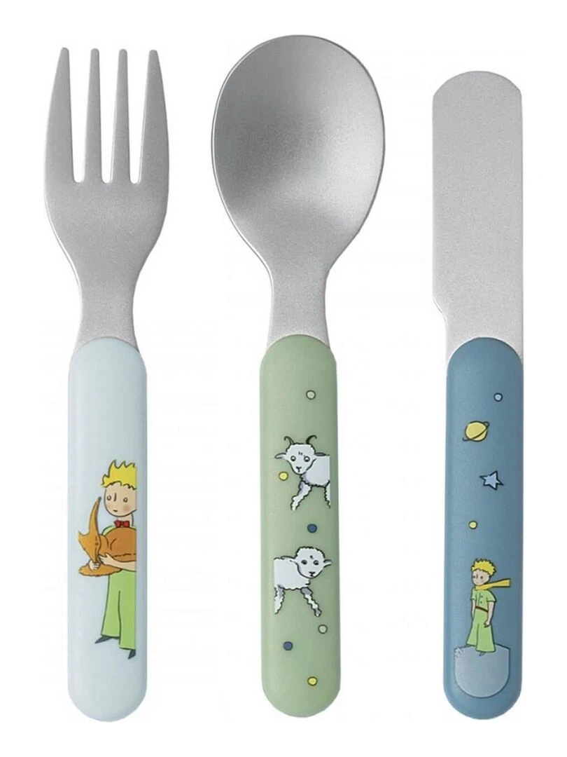 Set de 3 couverts Le petit prince Bleu