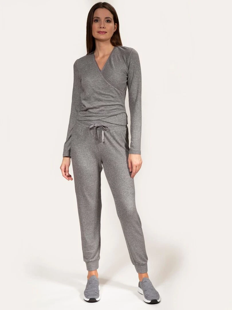 Pantalon jogger Femme Gris chiné   Gris