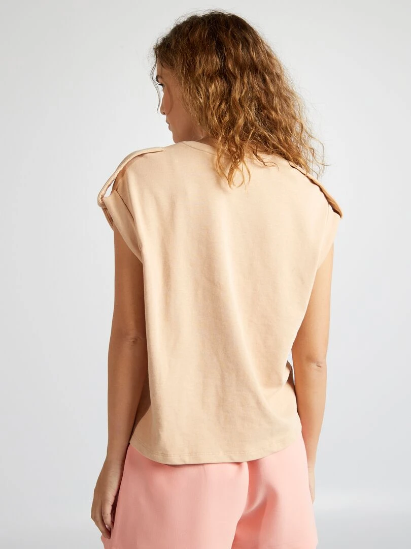 T shirt large avec effet délavé   Beige