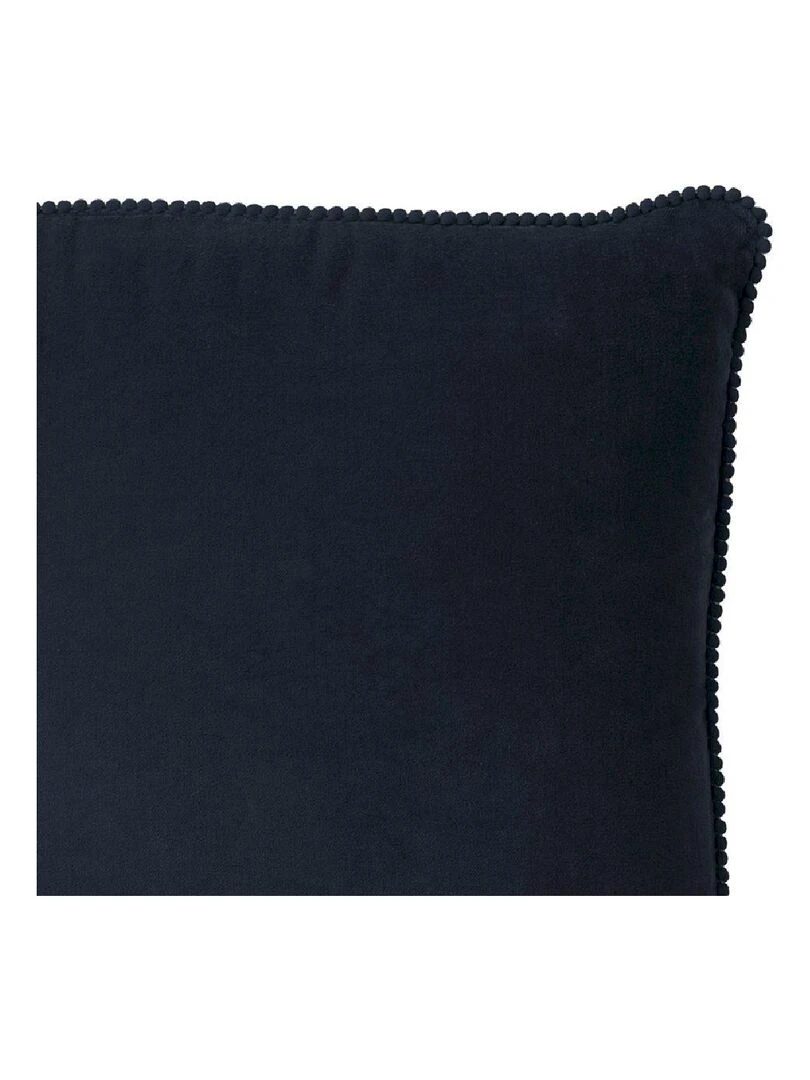 Coussin en velours avec contour perlé 'Deko&co' Bleu roi