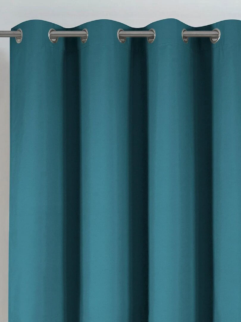 Rideau déco uni occultant et thermique Bleu