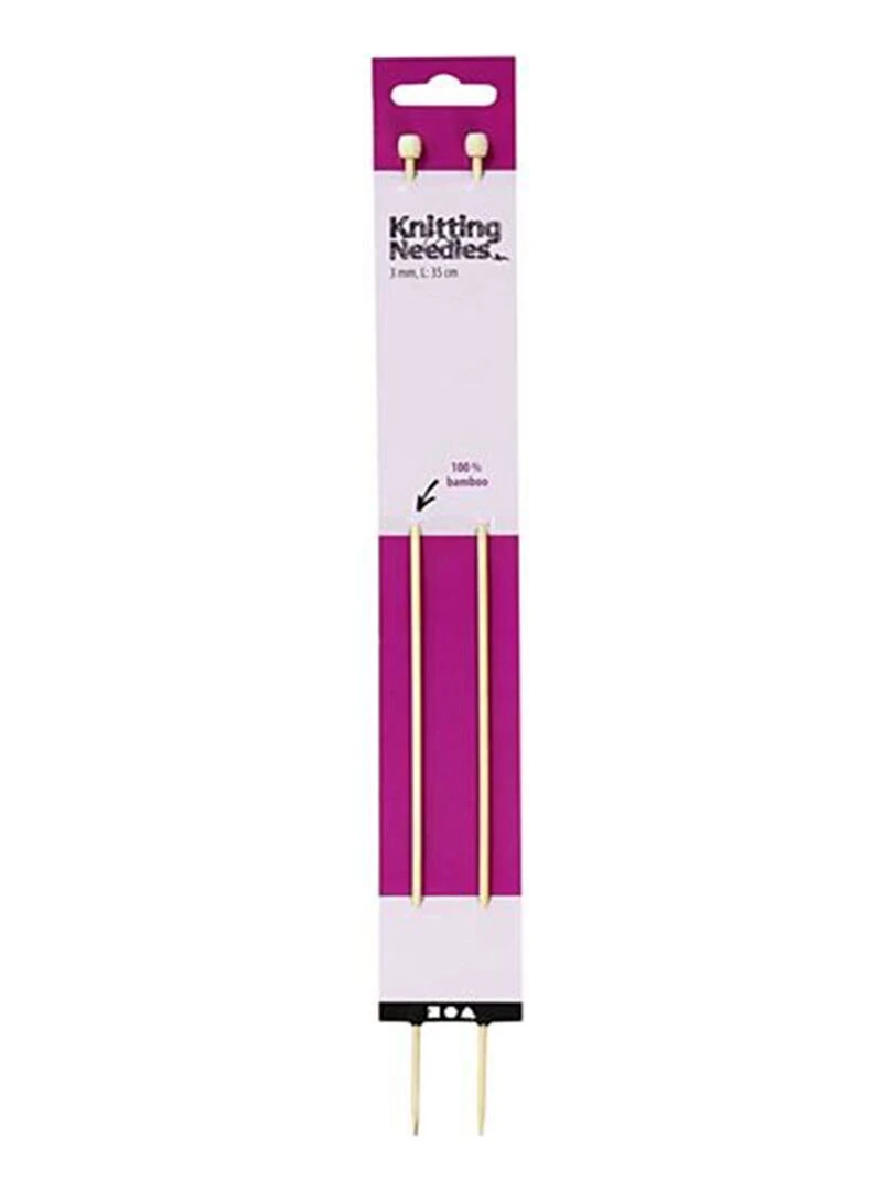 2 Aiguilles À Tricoter En Bambou 35 cm Ø 3 mm N/A