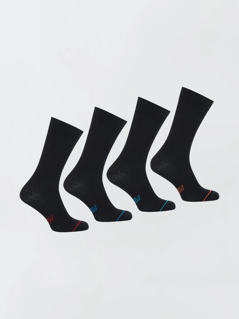 Lot de 4 chaussettes mi hautes 'Athena' Noir