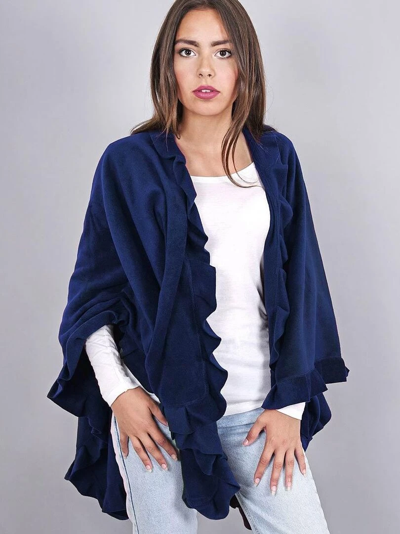 Poncho Polaire Frou Frou Bleu