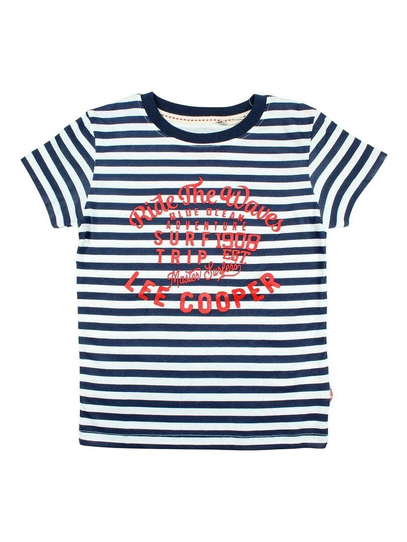Lee Cooper T shirt garçon imprimé Lee Cooper en coton Bleu marine
