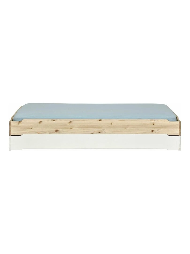 Lit empilable cabane avec matelas Jelly   AKITEN RETAIL   Marron