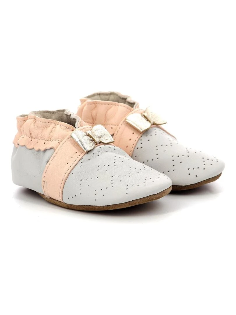 Chaussons Cuir Happy Mood Gris