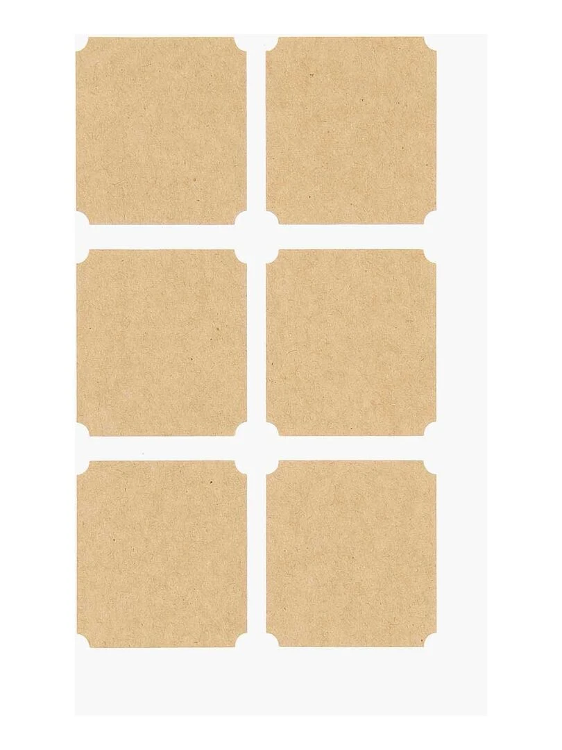 24 Autocollants étiquettes papier kraft N/A
