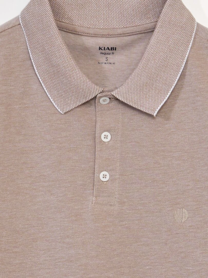Polo en piqué de coton Beige