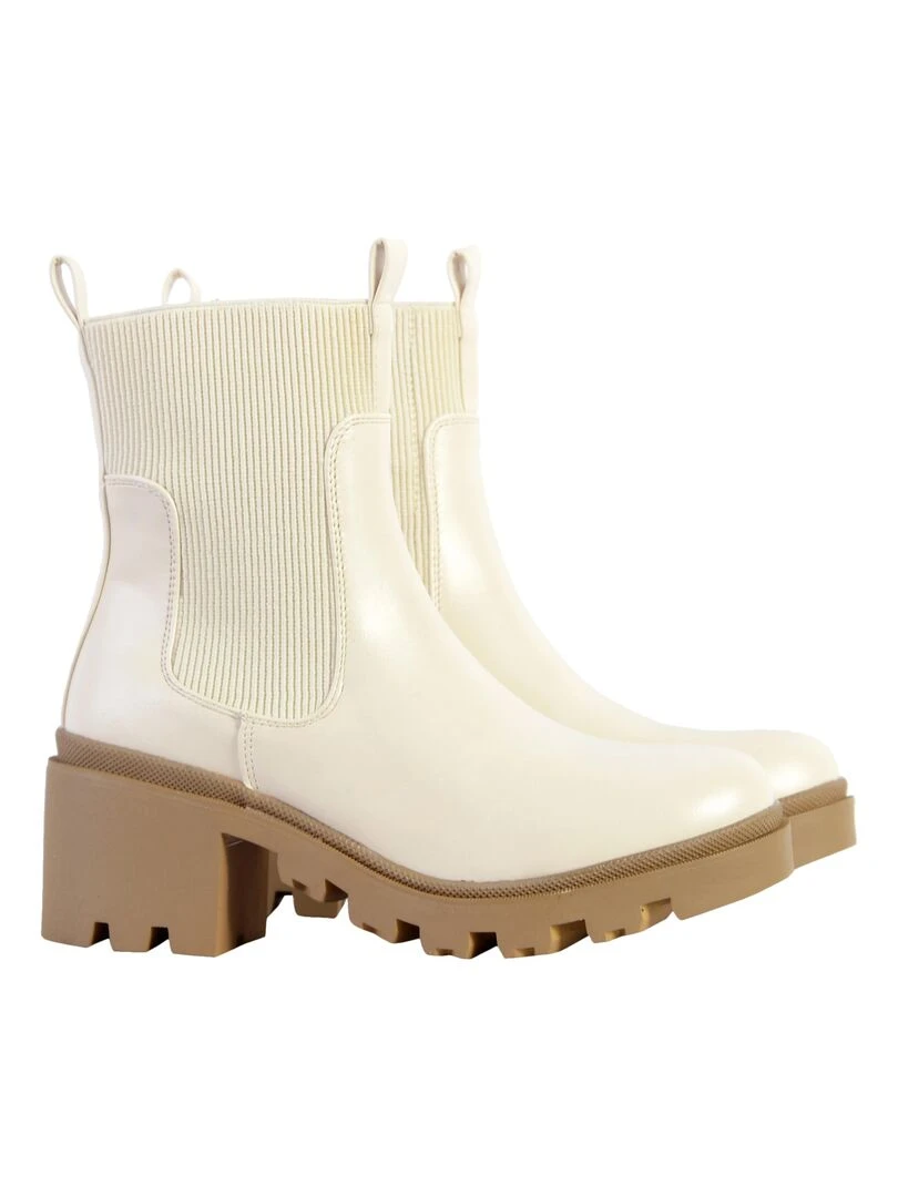 Boots à Talons The Divine Factory   Beige