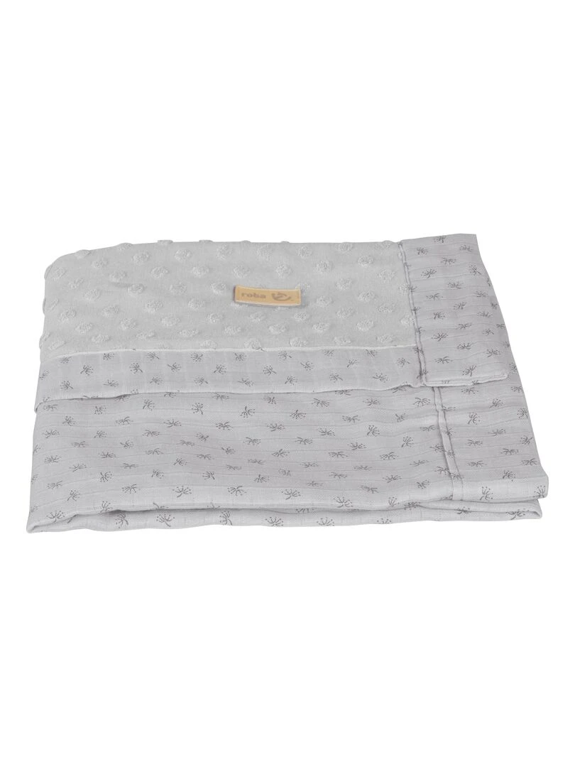 ROBA Couverture Bébé Bio "Lil Planet" 80 x 80 cm Gris Gris