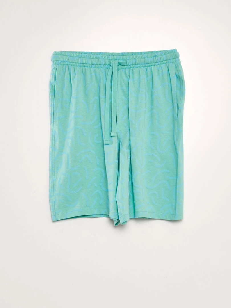 Ensemble pyjama t shirt + short   2 pièces   Vert