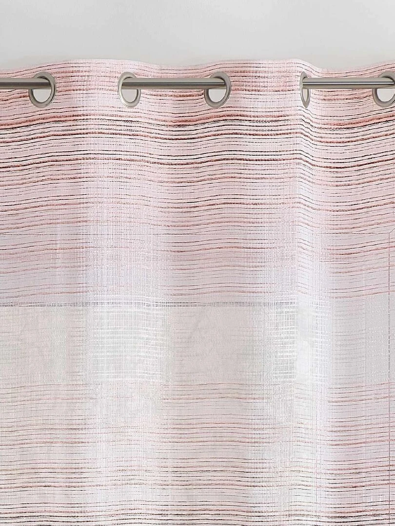 Voilage en étamine aux rayures bayadères   Rose clair