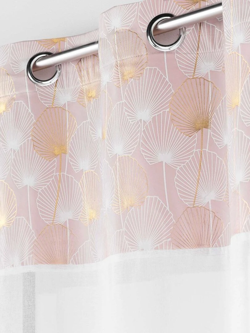 Voilage à œillets 140x240 sable top velours or Clairine rose Rose