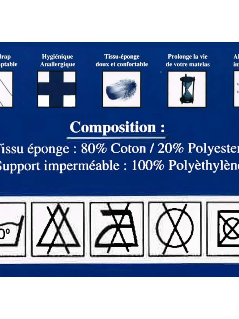 Lot De 2 Protèges Matelas Imperméable  Absorbant Et Anti acariens 140 X 190 Cm   Blanc