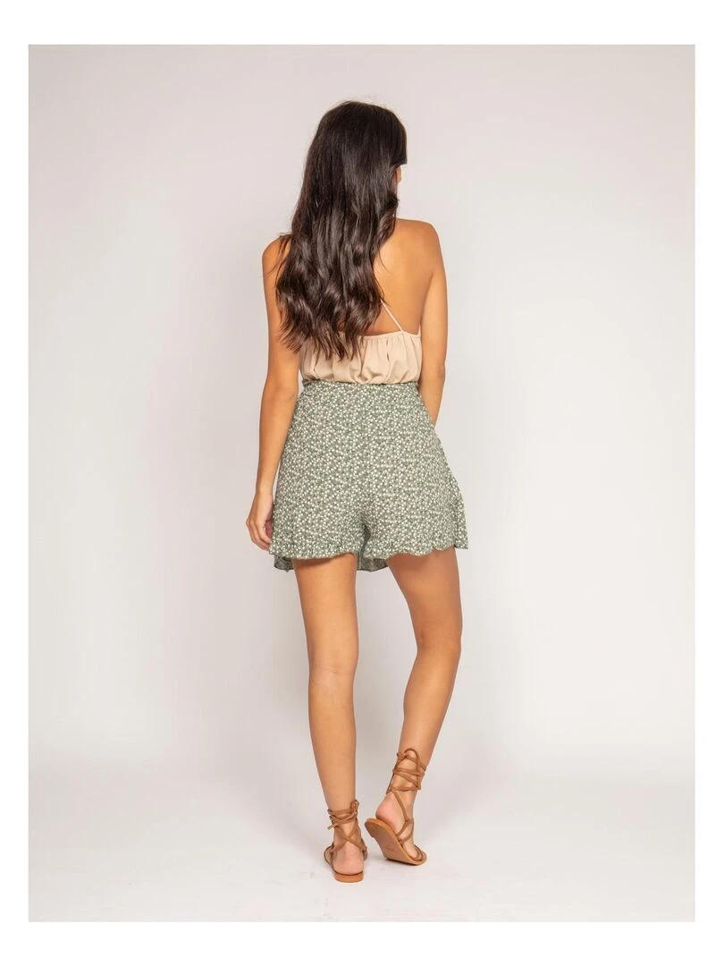 Jupe short motifs XYMESS Kaki