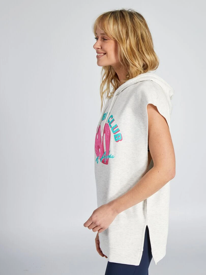 Sweat en molleton sans manches   Gris