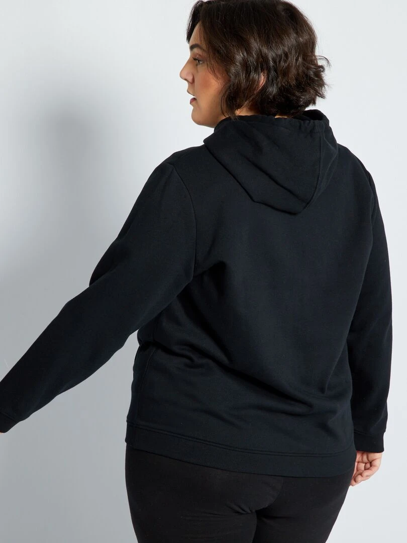 Sweat à capuche en molleton   noir