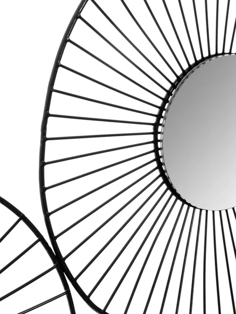 Décoration murale métal 5 miroirs noir Noir